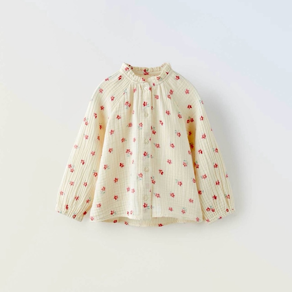 Zara Textured Floral Shirt